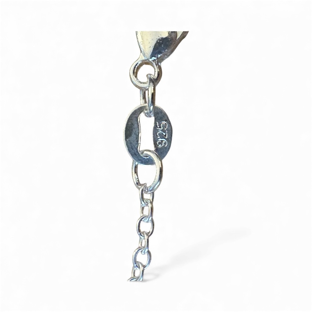 Pink and Green Crystal Beaded Cherry Pendant on a 925 Stamped Chain - Picture 4 of 4
